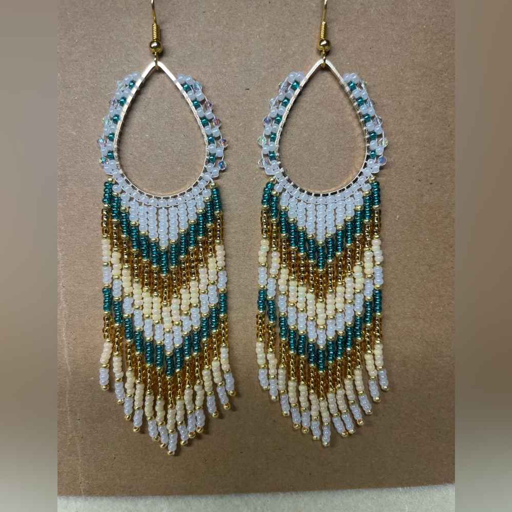 Handmade fringe earrings.